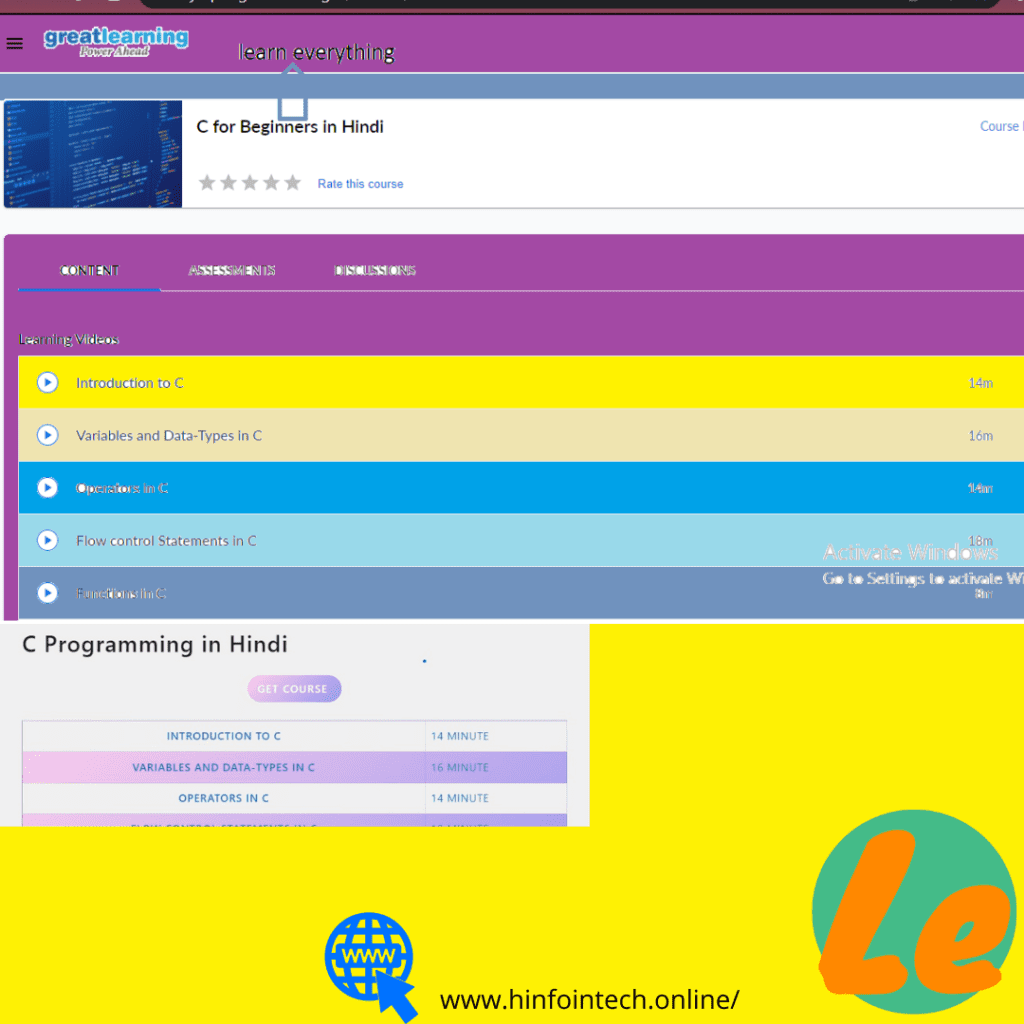 c language in hindi full course